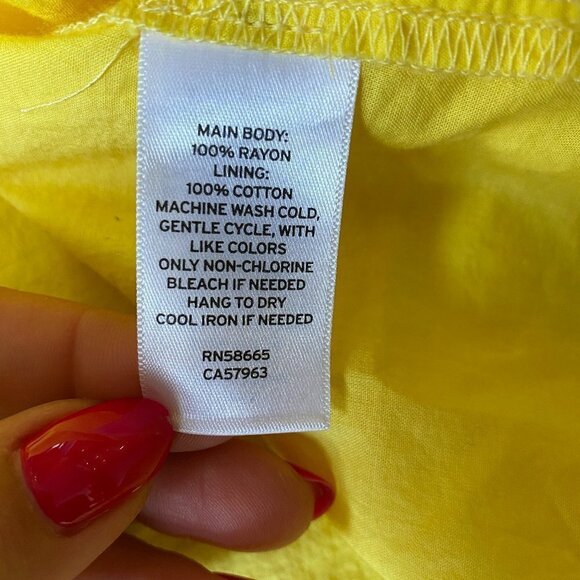 BP Women Ruffle Dress BNWOT Yellow Pink Mini Sundress - Picture 6 of 7